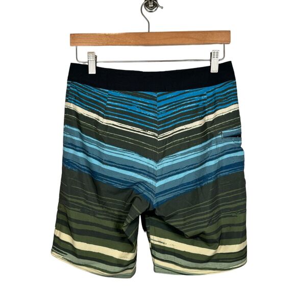 Outerknown Board Shorts Men Size 28 Swim Trunks Pocket Stretch Stripe Beach Surf - Picture 2 of 12
